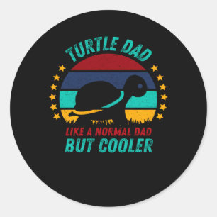 Turtle Dad - Cooles Schildkröten-Vater-Geschenk Runder Aufkleber