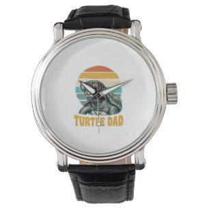 Turtle Dad Retro Sonnenuntergang Vintage Gravur Ve Armbanduhr