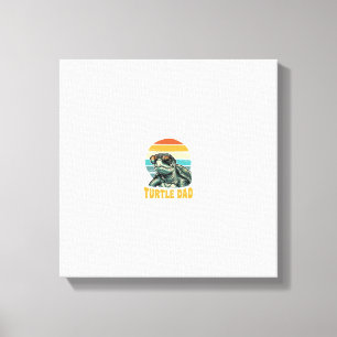 Turtle Dad Retro Sonnenuntergang Vintage Gravur Ve Leinwanddruck
