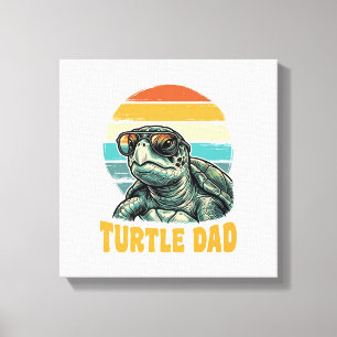 Turtle Dad Retro Sonnenuntergang Vintage Gravur Ve Leinwanddruck