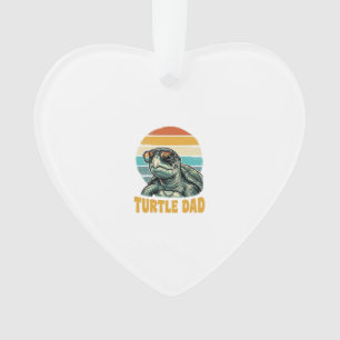 Turtle Dad Retro Sonnenuntergang Vintage Gravur Ve Ornament