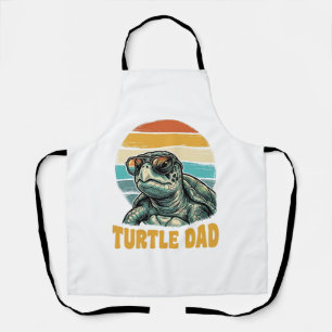 Turtle Dad Retro Sonnenuntergang Vintage Gravur Ve Schürze