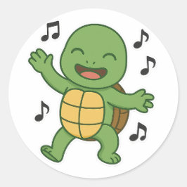 Turtle dancing  runder aufkleber