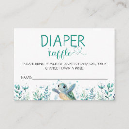 Turtle Diaper Raffle Baby Dusche Begleitkarte