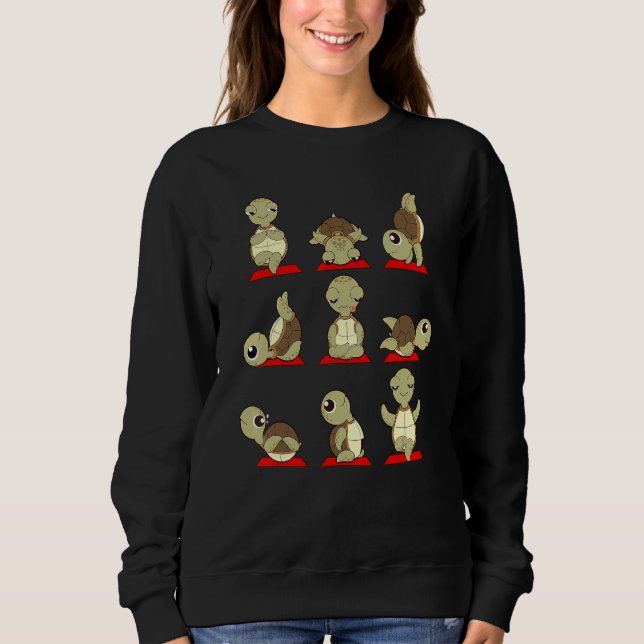 Turtle Do Yoga Workout Gerettet Schildkröte Sweatshirt (Vorderseite)