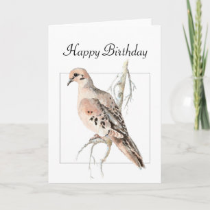 Turtle Dove, Bird, Blank Birthday Karte