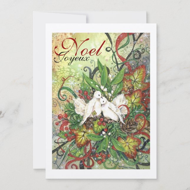 Turtle Doves & Deko Einladung (Vorderseite)