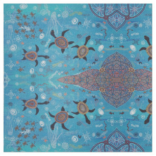 Turtle Dream Aborigine Design Fabrik Stoff