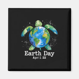 Turtle Earth Day Shirt für Frauen Kindererziehung Magnet