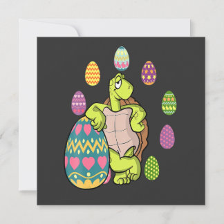 Turtle Egg Hunting Easter Day Cute Animal Boys Gir Einladung