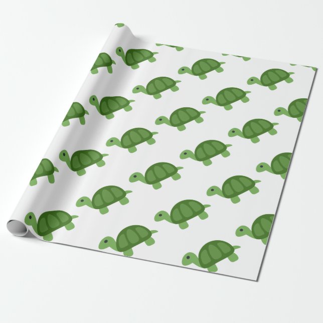 Turtle Emoji Geschenkpapier (Ungerollt)