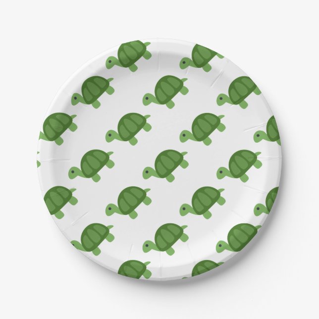 Turtle Emoji Pappteller (Vorderseite)