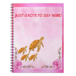 Turtle Family Pink Wasserfarbe Zurück zur Schule M Notizblock