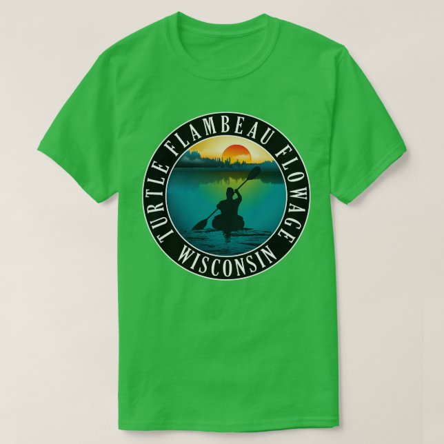 Turtle Flambeau Flowage Wisconsin Kayaking T-Shirt (Design vorne)