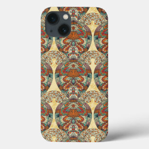 Turtle Floral Pattern iPhone 13 Hülle