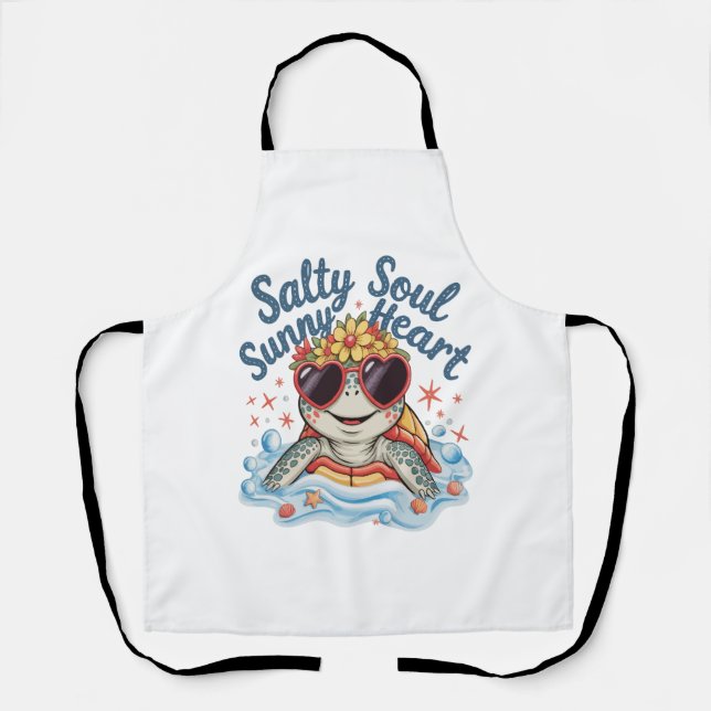 Turtle Floral Summer Beach Schürze (Vorderseite)