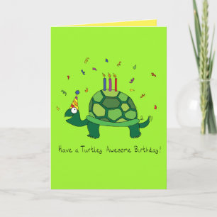 Turtle Funny Geburtstag Grußkarte Karte