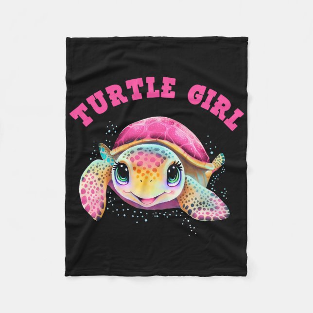 Turtle Girl Earth Day Fleecedecke (Vorderseite)