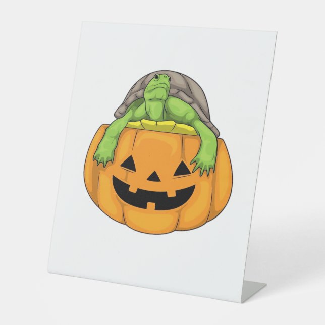 Turtle Halloween Pumpkin Classic T-Shirt_1 Sockelschild (Vorderseite)