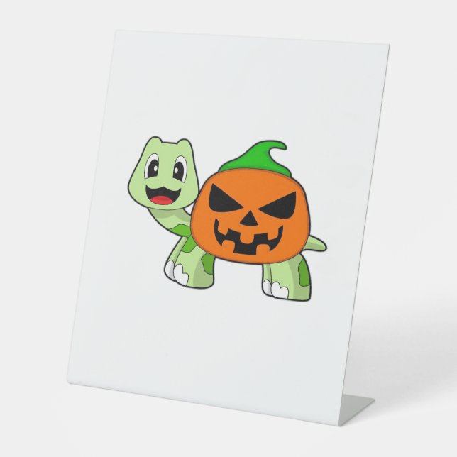 Turtle Halloween Pumpkin Classic T-Shirt Sockelschild (Vorderseite)