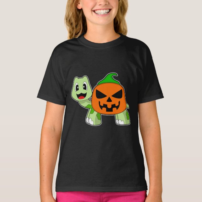 Turtle Halloween Pumpkin T-Shirt (Vorderseite)