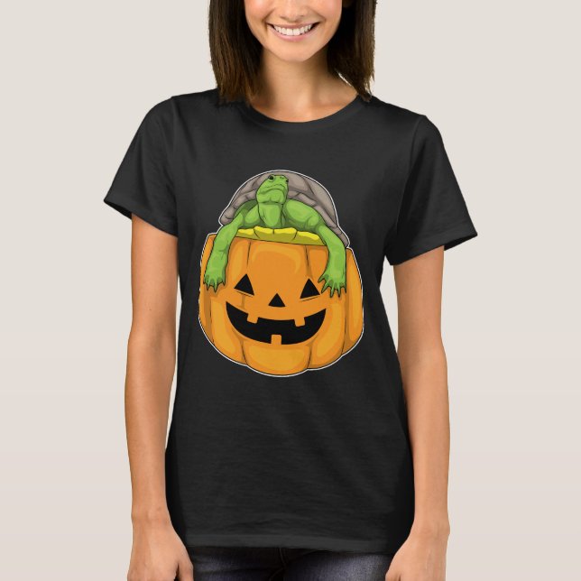 Turtle Halloween Pumpkin T-Shirt (Vorderseite)