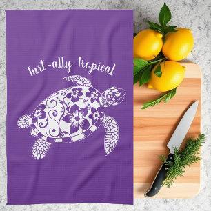 Turtle-Hawaiian-Fisherman Core-Lila Geschirrtuch