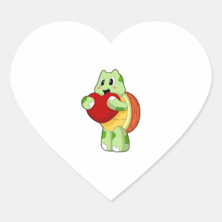 Turtle Heart Herz-Aufkleber