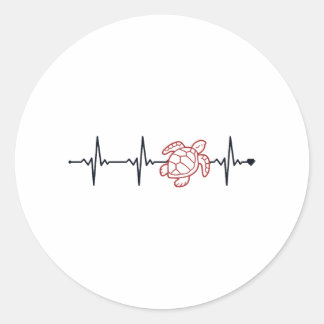 Turtle Heartbeat Tortoise Painted Alligator Runder Aufkleber