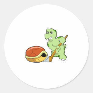 Turtle Ice Hockey Ice Hockey-Stab Runder Aufkleber