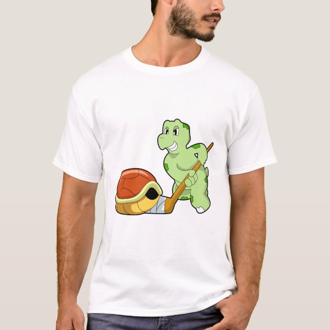 Turtle Ice Hockey Ice Hockey-Stab T-Shirt (Vorderseite)