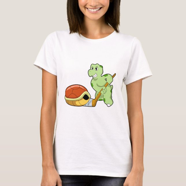 Turtle Ice Hockey Ice Hockey-Stab T-Shirt (Vorderseite)
