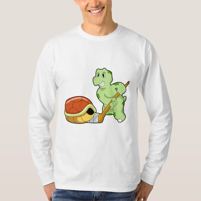 Turtle Ice Hockey Ice Hockey-Stab T-Shirt (Vorderseite)