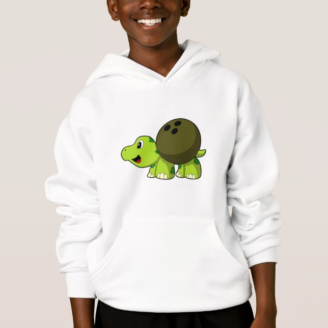 Turtle im Bowling mit Bowlingball Hoodie (Vorderseite)