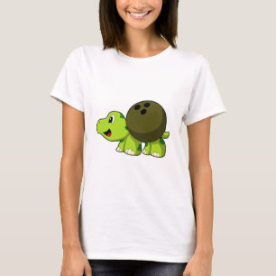 Turtle im Bowling mit Bowlingball T-Shirt