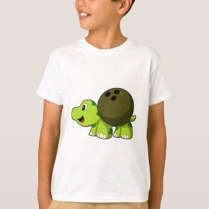 Turtle im Bowling mit Bowlingball T-Shirt