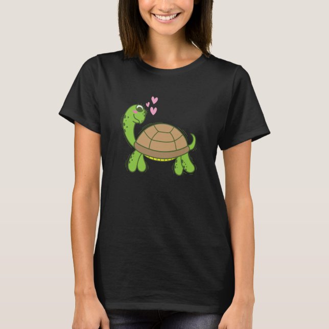 Turtle is in Love Reptile Water T-Shirt (Vorderseite)
