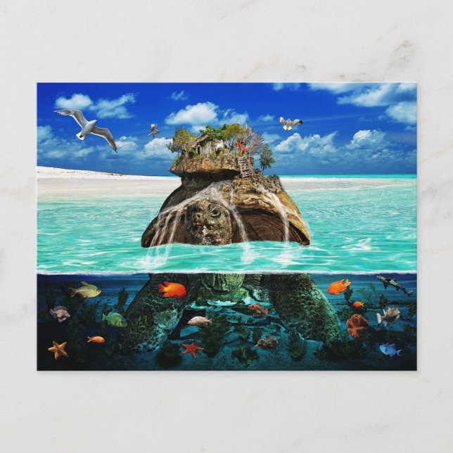 Turtle Island Fantasy Secluort Postkarte (Vorderseite)
