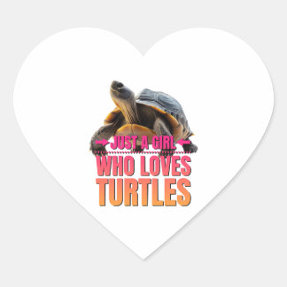 Turtle Just a Girl Who Lieben Turtles Herz-Aufkleber