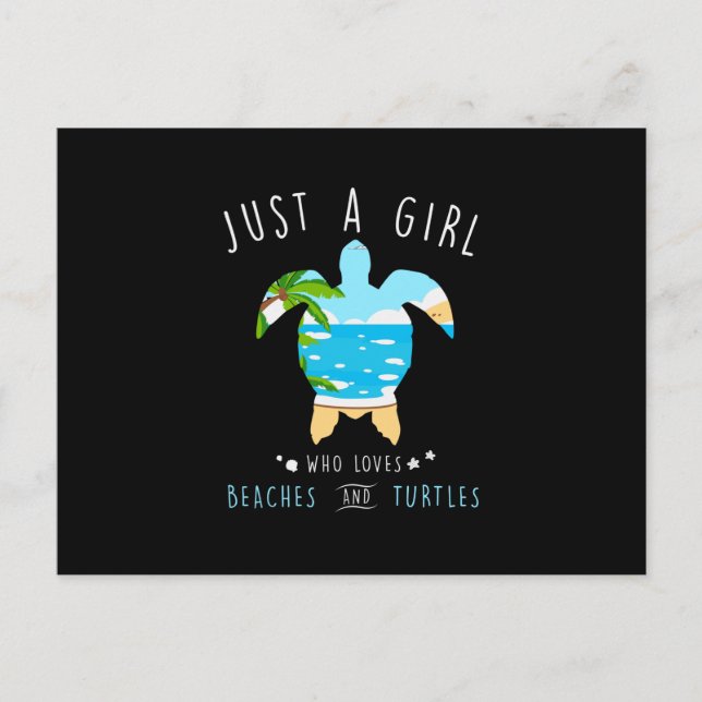 Turtle Just A Girl Who Loves Beachs And Turtles Postkarte (Vorderseite)