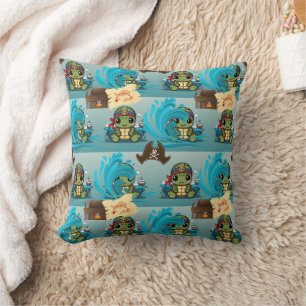 Turtle Kawaii Pirat  Kissen