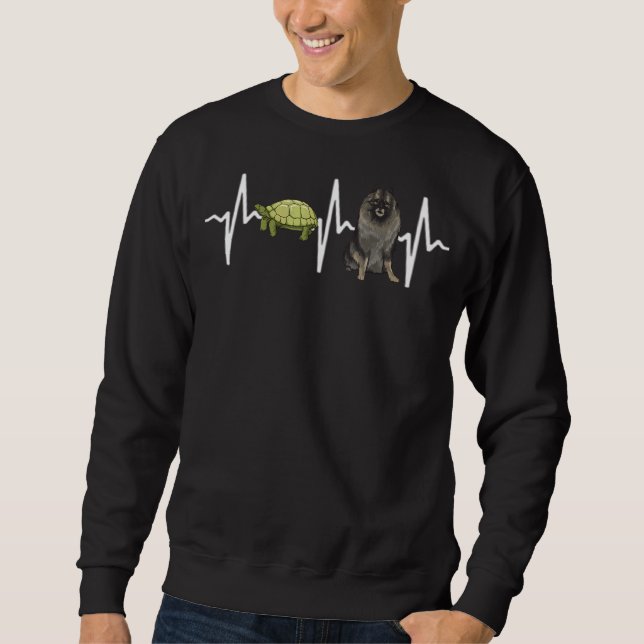 Turtle Keeshond Heartbeat Dog Sweatshirt (Vorderseite)