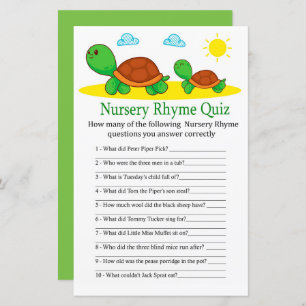Turtle Kinderzimmer Rhyme Quiz Kinderduschenspiel