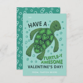 Turtle-Klassenzimmer Valentine's Exchange Card Einladung