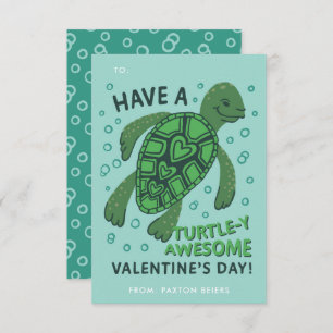 Turtle-Klassenzimmer Valentine's Exchange Card Einladung