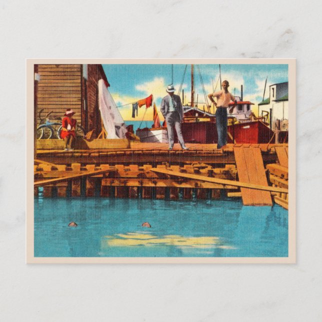 Turtle Kraals Vintag Key West Florida Postkarte (Vorderseite)