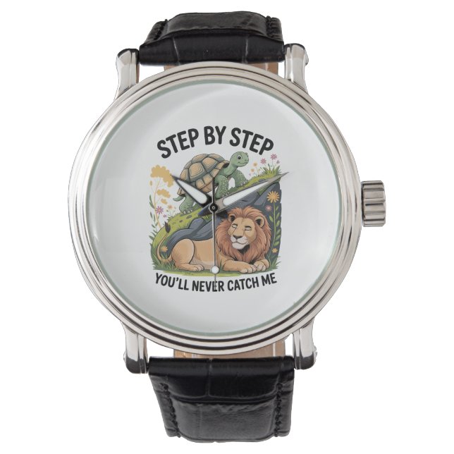 Turtle Lion Funny Armbanduhr (Vorderseite)