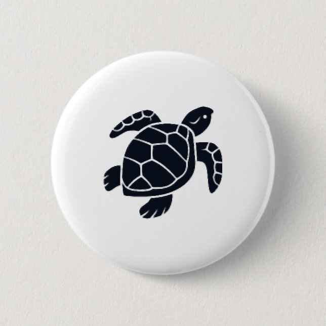 Turtle Logo Emblem Red-Eared Slider Tortoise Copy Button (Vorderseite)