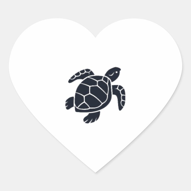Turtle Logo Emblem Red-Eared Slider Tortoise Copy Herz-Aufkleber (Vorderseite)