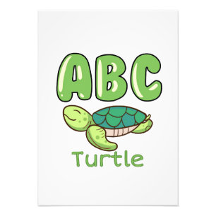 Turtle Lover Alphabet ABC Letter Turtle Fotodruck